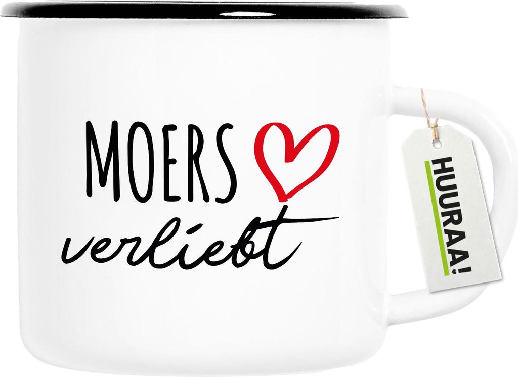 Huuraa Emaille Tasse Moers verliebt 300ml Vintage Produktbild 