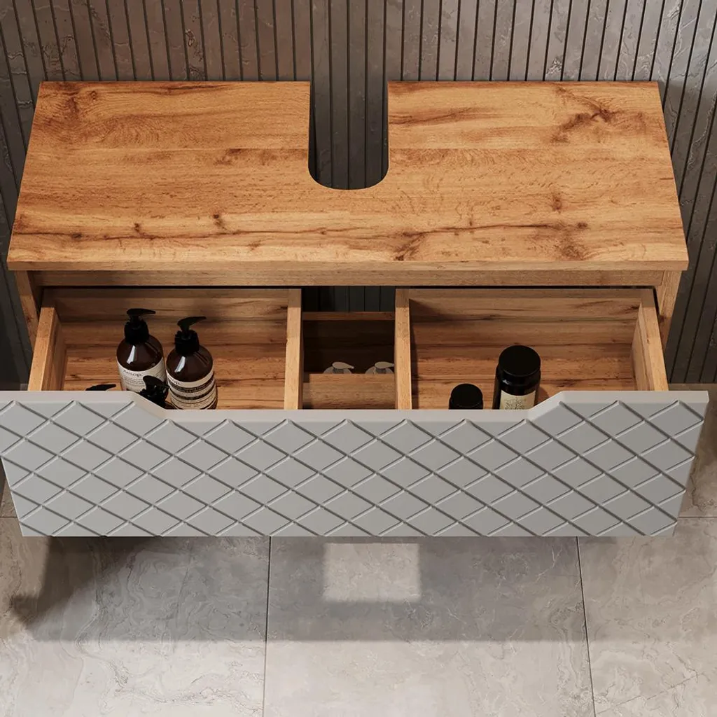 Rangement salle de bain efficace : Meuble sous vasque Vicco Lotta Gris