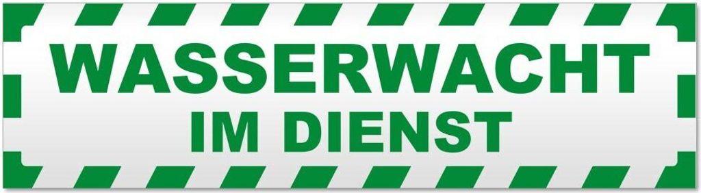 Kiwistar - Autoaufkleber - Grün - 60 x 16 cm - Wasserwacht im Dienst gestreift - Hinweis Aufkleber Sticker für Auto, Kfz, Fahrrad, PKW, LKW