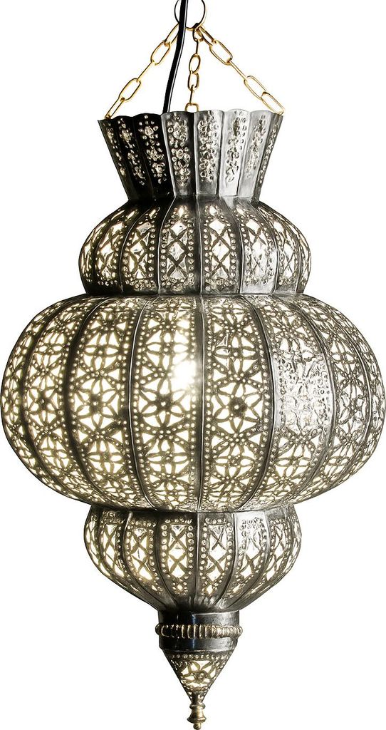 Lampada a sospensione orientale argento 45cm | Lampada Immagine del prodotto 