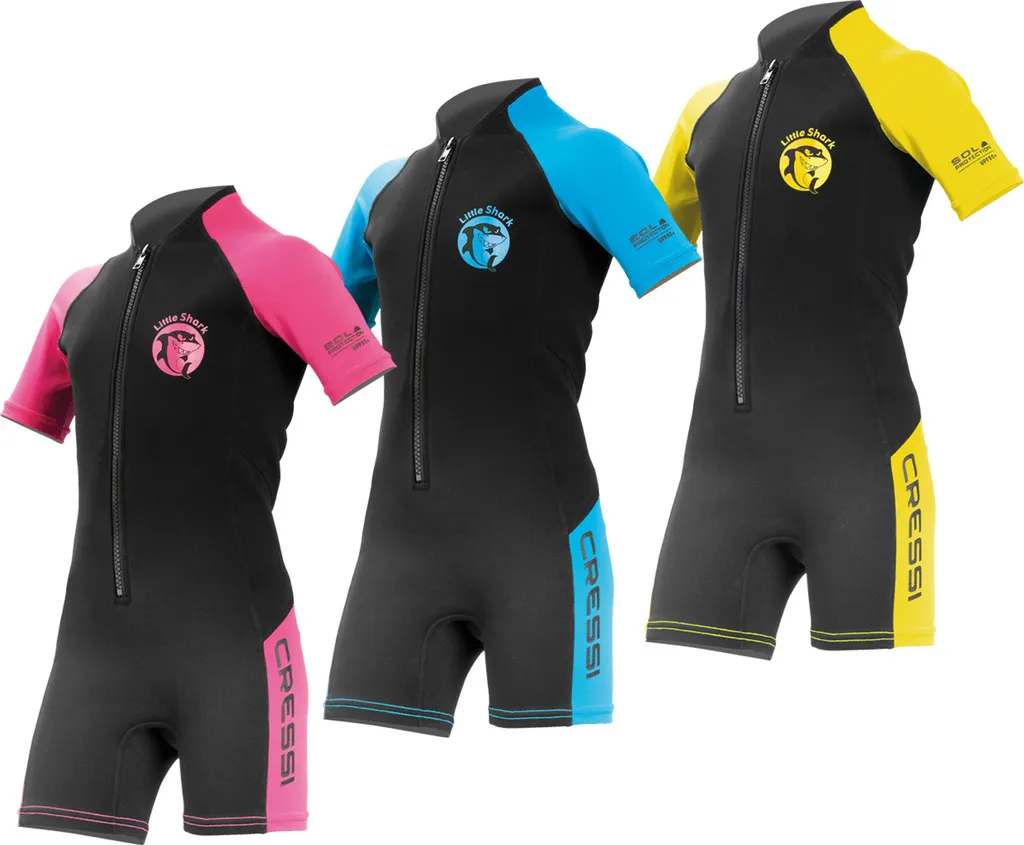 Combinaison Shorty Néoprène Enfant Bleu Anti-UV Cressi Little Shark 7/8