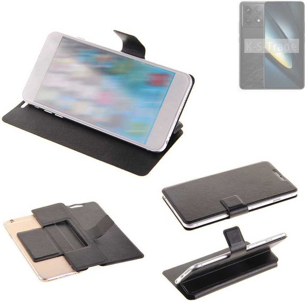 K-S-Trade Schutzhülle kompatibel mit POCO F6 Pro Schutzhülle Flip Cover Klapphülle Wallet Case Slim Handyhülle bookstyle schwarz