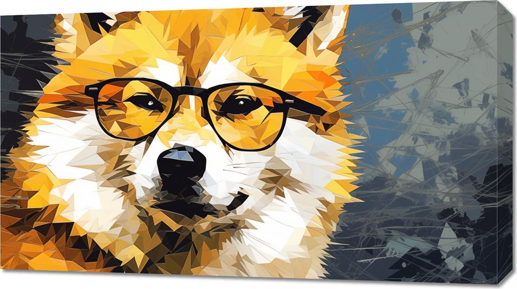 Bild 90x50cm Intellektueller Hund