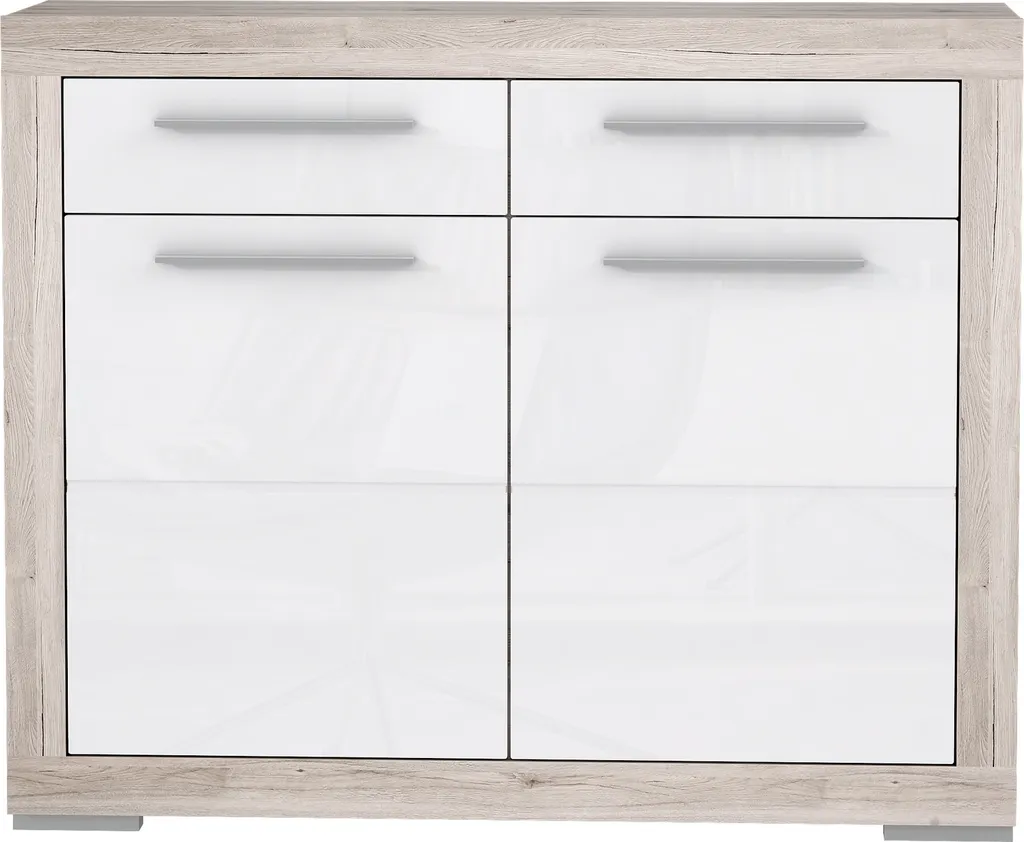 Gagnez de la place avec ce meuble à chaussures blanc brillant 119 cm