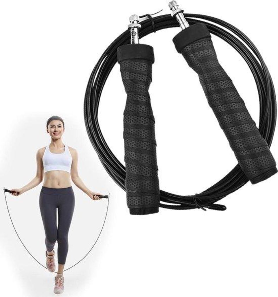 Fitness-Schnur für Erwachsene - verstellbare Stahlschnüre - Anti-Slip-Handgriffe - Box-Training - professionelles Speed-Rope-Schnurtraining