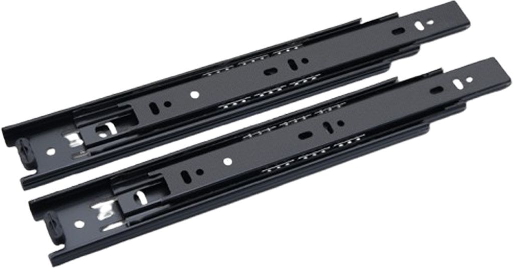 INF 45 mm schwarze Schubladenführungen, 18 Zoll, 450 mm, dreiteilige Schiene