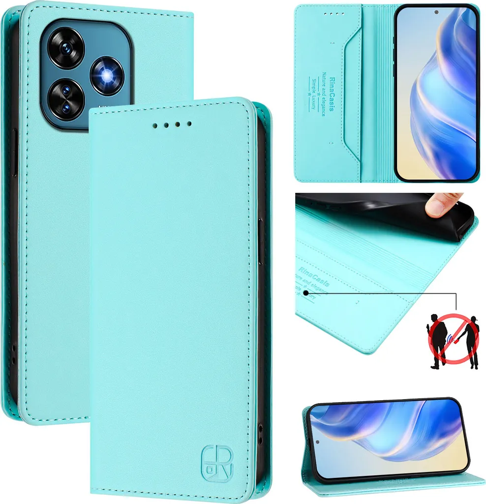 Custodia a Libro Oukitel C51 Turchese: Eleganza e Praticità Quotidiana