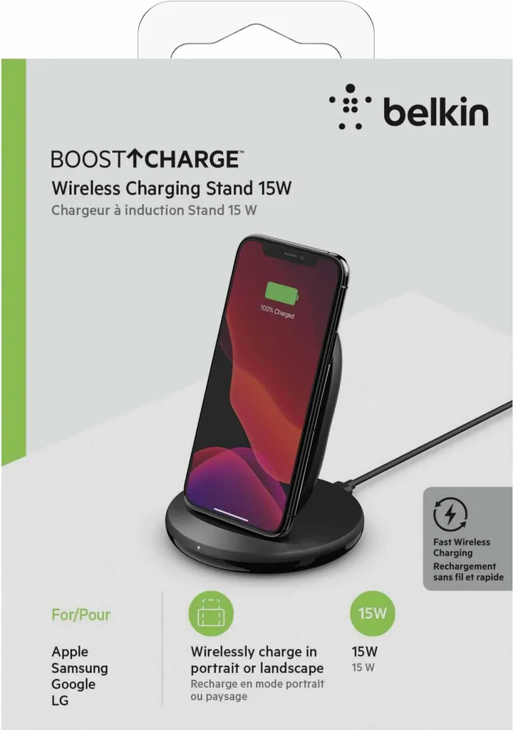 Chargeur Induction Vertical 15W Belkin BOOST Charge pour Smartphone - 10
