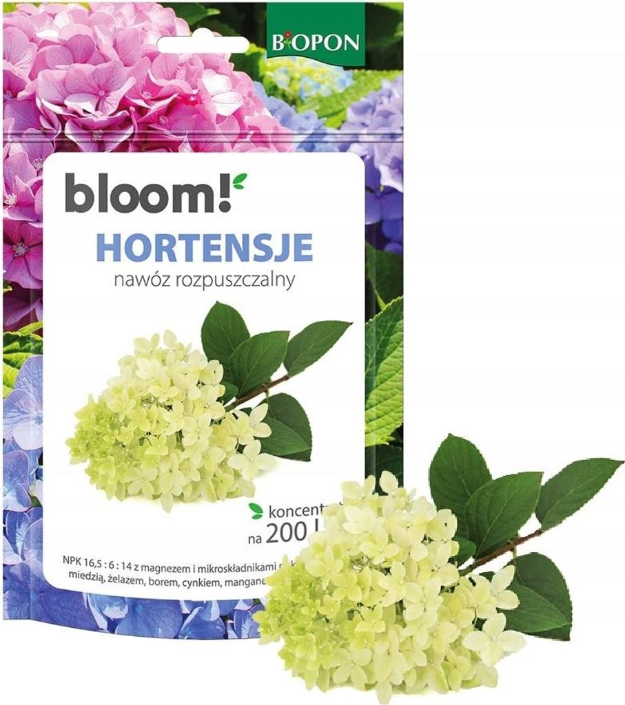 Biosol Hortensien-Dünger 200g - Wasserlöslich, Kaliumreich, Für kräftige Blüten und Wachstum