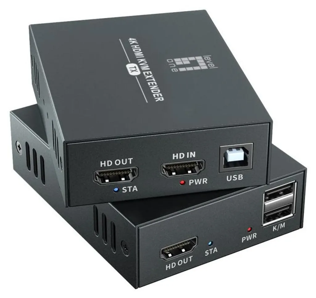 Kit HDMI pour Déporter Image 4K 60Hz sur 100m via RJ45 LevelOne Noir