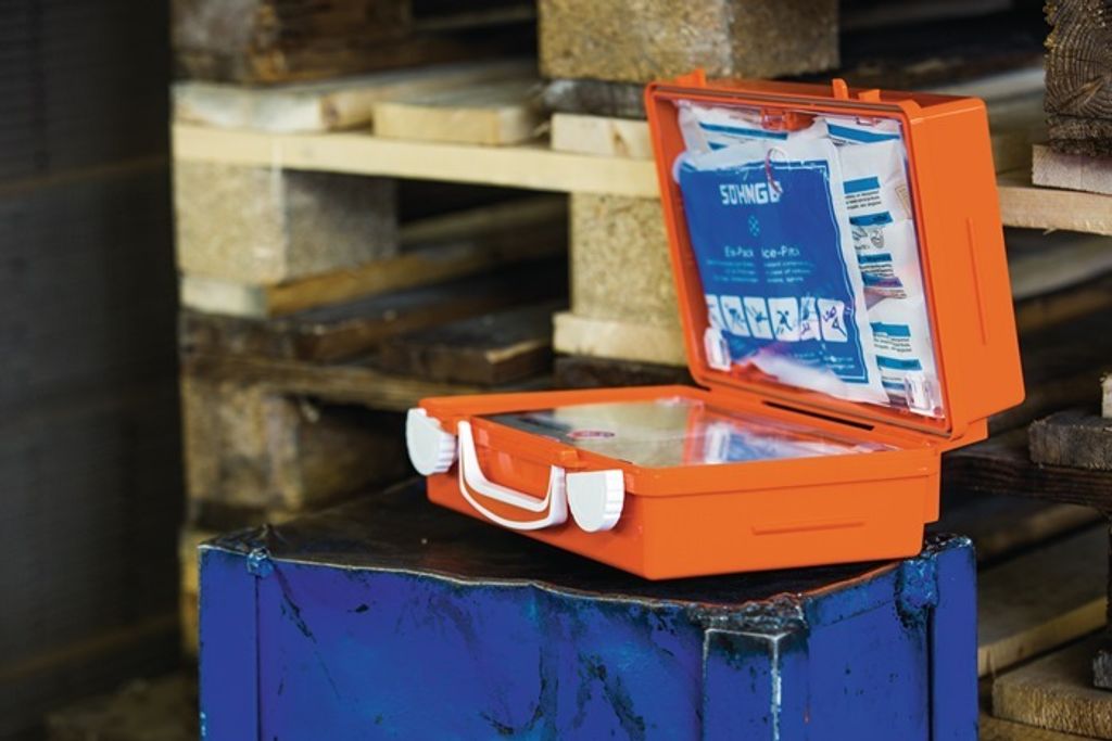Erste Hilfe Koffer kl. Quick CD B260xH170xT110ca.mm orange Produktbild 