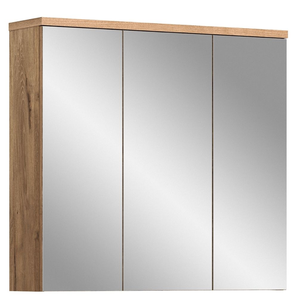 Grado Spiegelschrank Bad 3 Türen matt grau,Eiche Produktbild 