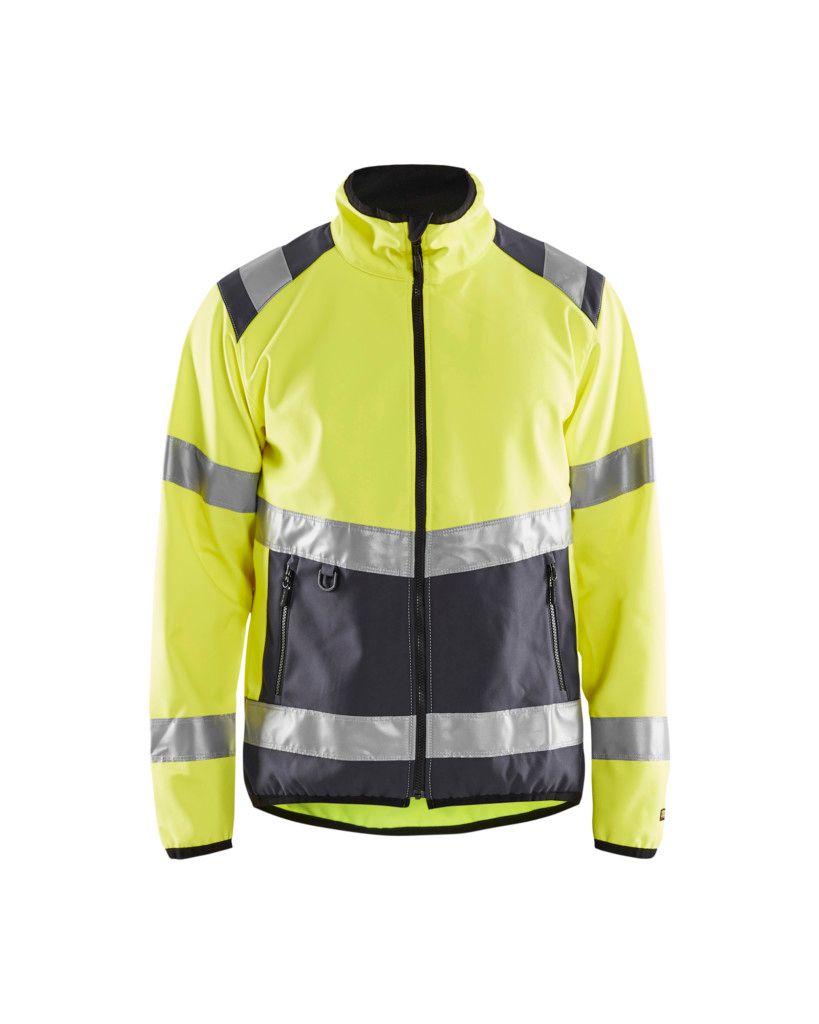 Blakläder High Vis Softshell Jacke High Vis 4877 2516 in div. Farben, Farbe:high vis gelb/mittelgrau, Größe:L