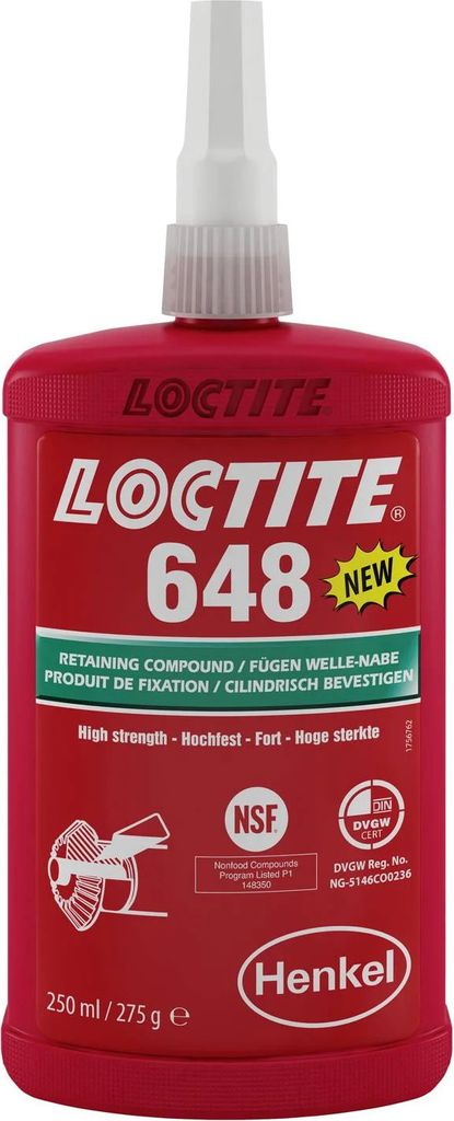 Henkel Loctite 648 Fügeklebstoff, 250 ml, Grün, Hochfest