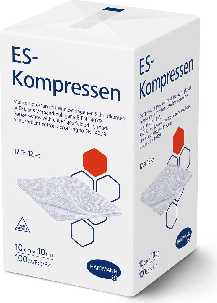 Hartmann ES-kompressen, niet-steriel, 8-laags, 100 stuks, Productafbeelding 