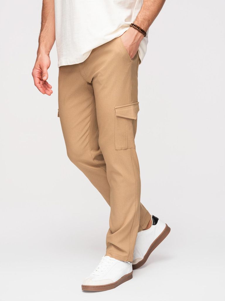 OMBRE Herren Hose Regular Fit Cargohose mit Stretchanteil P1515 coffee S