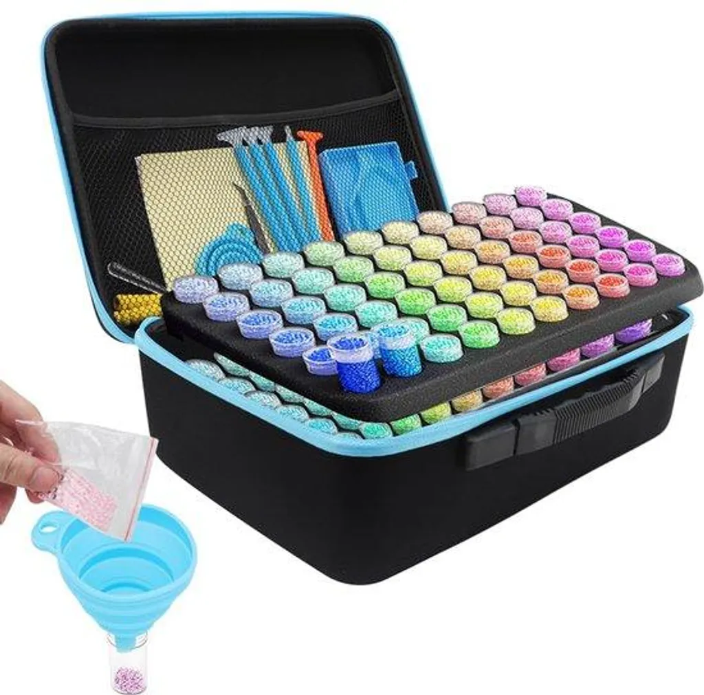 Rangement Peinture Diamant portable avec 120 compartiments et outils