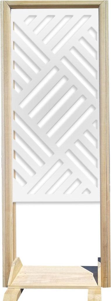 LINEAR MILL – Raumteiler – Modulierbarer Paravent – 70x190 cm – aus Holz und PVC weiß