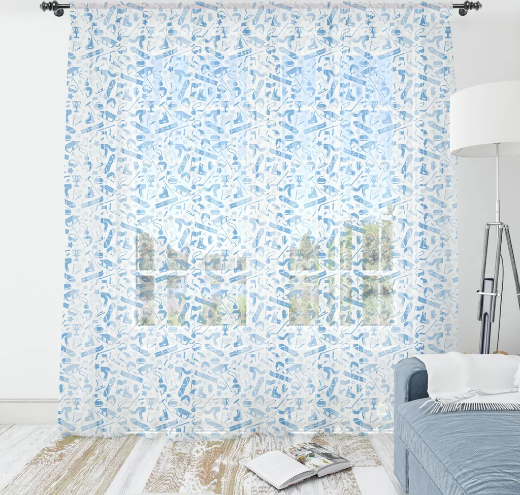 ABAKUHAUS Tappeto da parete con pattini da ghiaccio, elementi sportivi invernali Fiocco di neve sparpagliato Guanti Bastoncini da sci Snowboard, soggiorno camera da letto Tappeto da parete in raso setoso, 160 cm x 274 cm, blu cielo profondo bianco