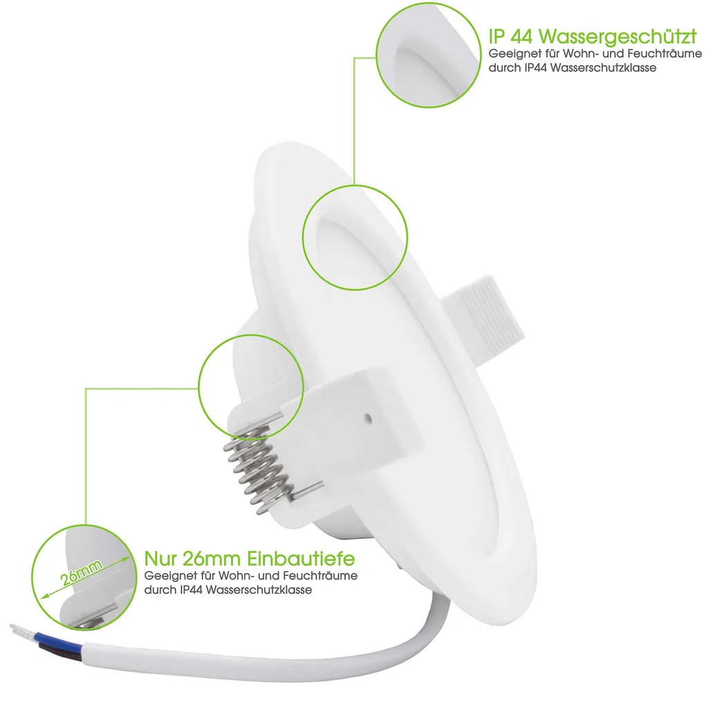Spot de Plafond Encastrable Étanche IP44 Lumare 5W Blanc Extra-Plat 220V