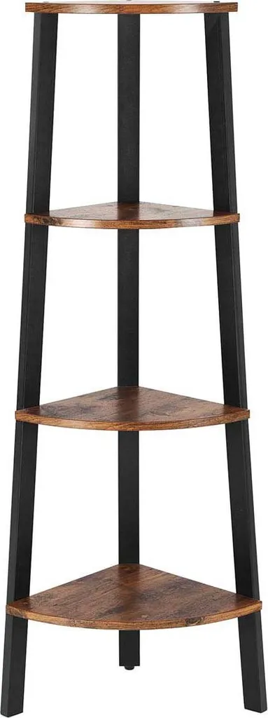 Etagère d'angle Sutton 34x34x125 cm en métal design brun rouille vintage