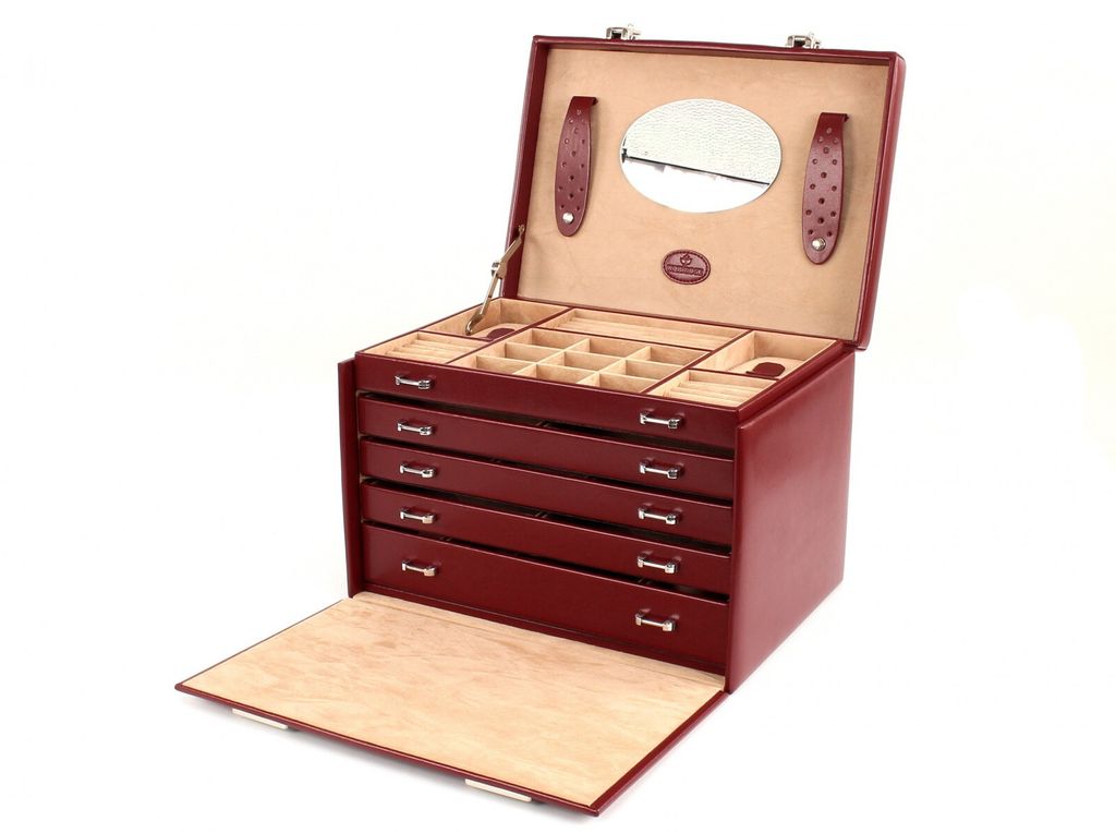 WINDROSE boîte à bijoux Merino Jewelry Box Big Red bordeaux Image du produit 