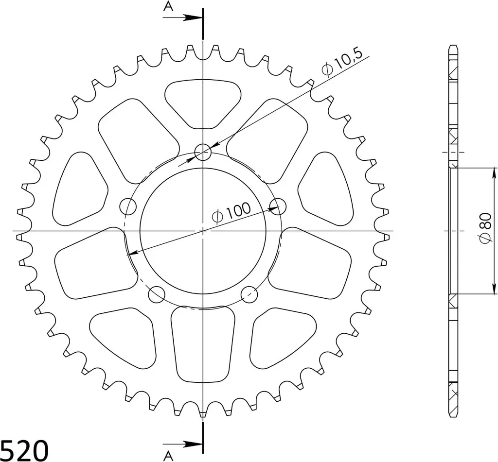 Couronne Moto 45 Dents pour Pas 520 - Optimisation Circuit et Route