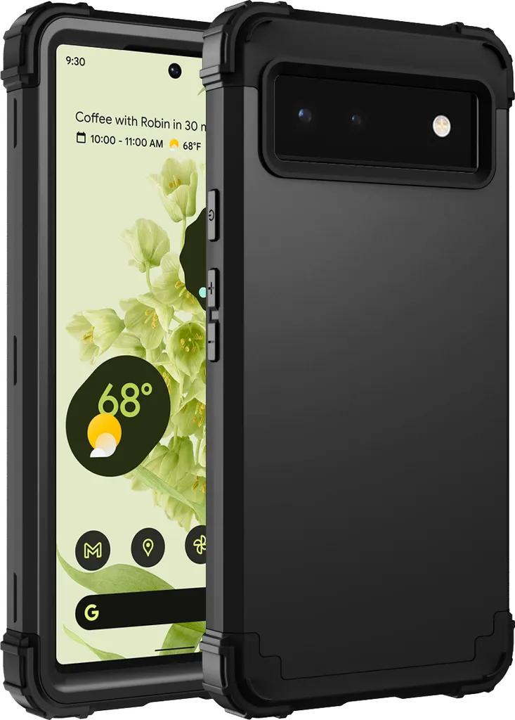 Custodia Google Pixel 6 Rugged 3 in 1 Antiurto Nera | Protezione Totale