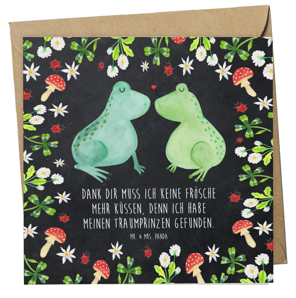 Mr. & Mrs. Panda Grußkarte Frosch Liebe - Kreidetafel - Geschenk, Klappkarte, doppelkarte, Partner, Glückwunschkarte, anlasskarte, Freundin, Frö...
