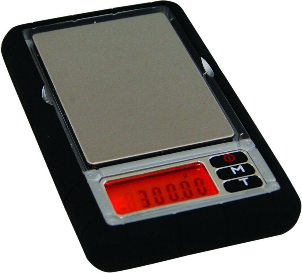 Die robuste Feinwaage bis 300g Teilung 0,01| mit Gummihülle | rotes Display