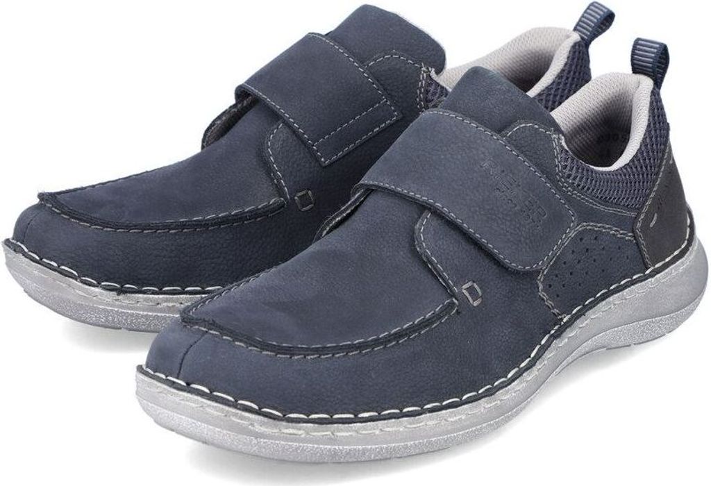 Rieker Slipper - Blau Veloursleder Größe: 41 Normal Produktbild 34