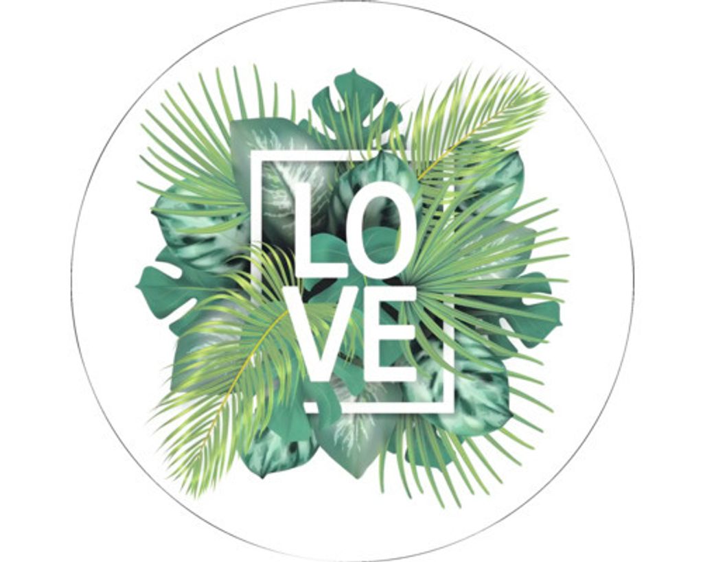 Glasbild Jungle Love Ø 20 cm
