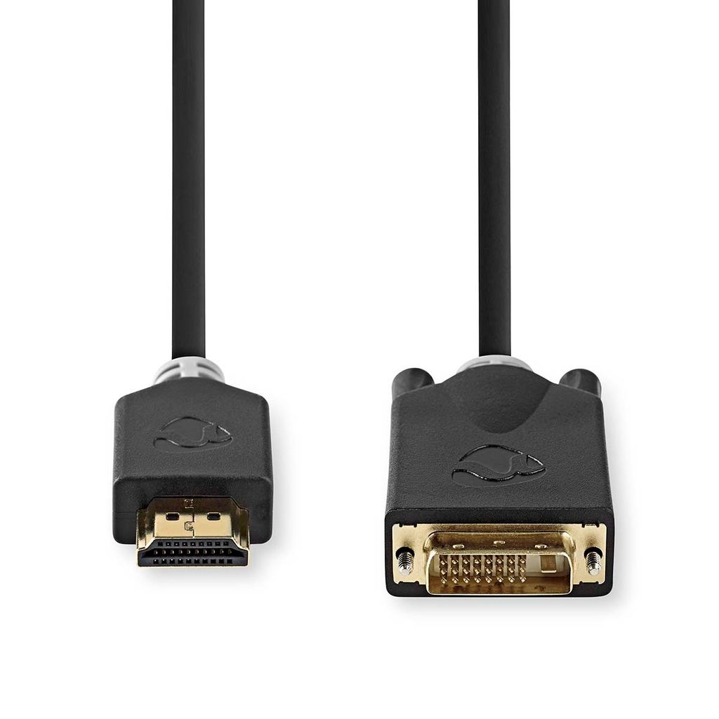 Nedis HDMI -Kabel - HDMI Stecker - DVI-D 24+1-Pin Stecker - 1080p - Vergoldet - 2.00 m - Gerade - PVC - Anthrazit - Box