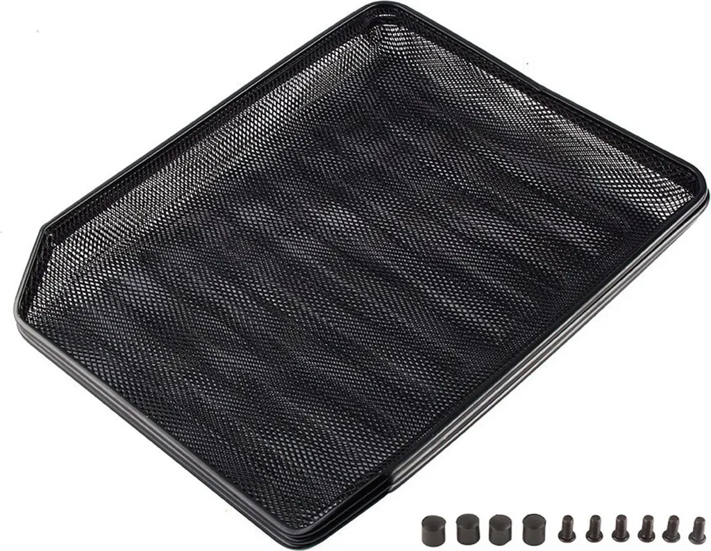 Organiseur de bureau design en maille d'acier noir haute densité
