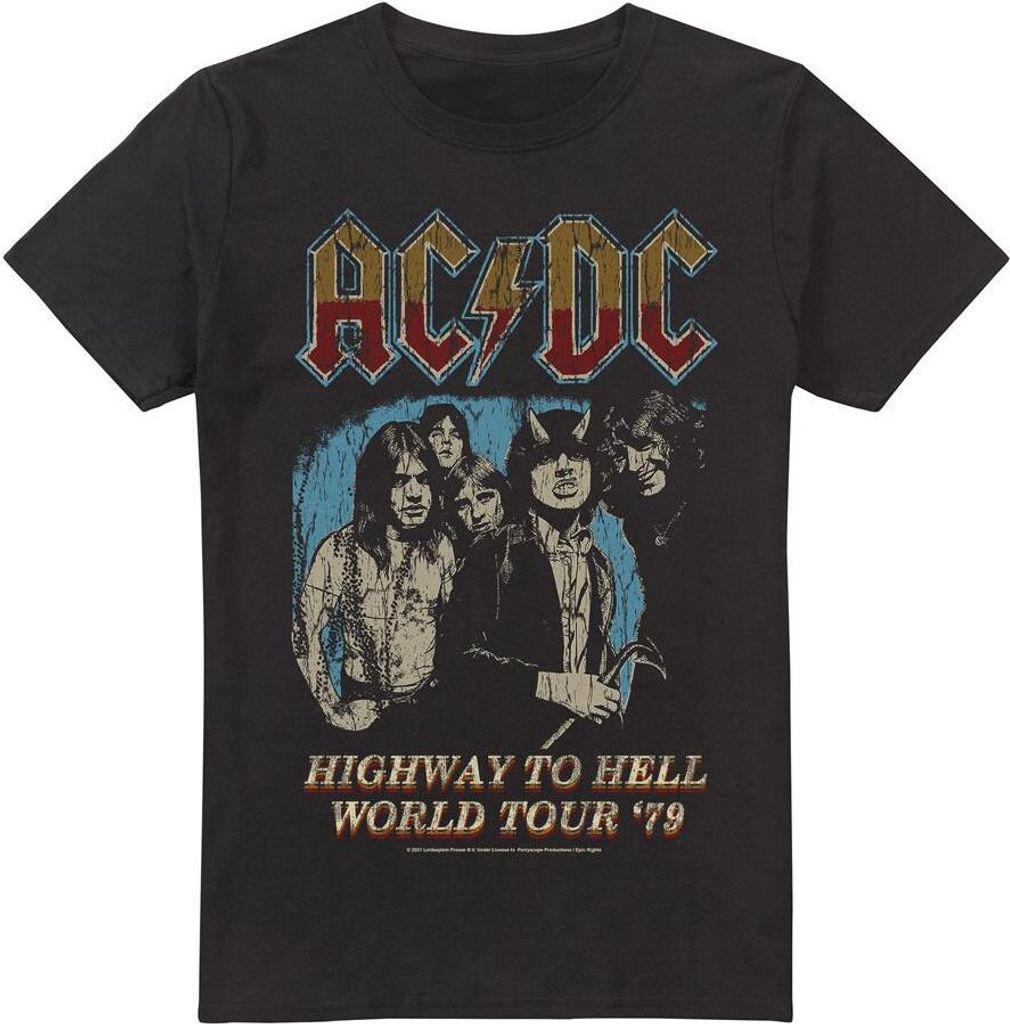 AC/DC - "Highway World Tour 79" T-Shirt für Herren TV13349 (L) (Schwarz)