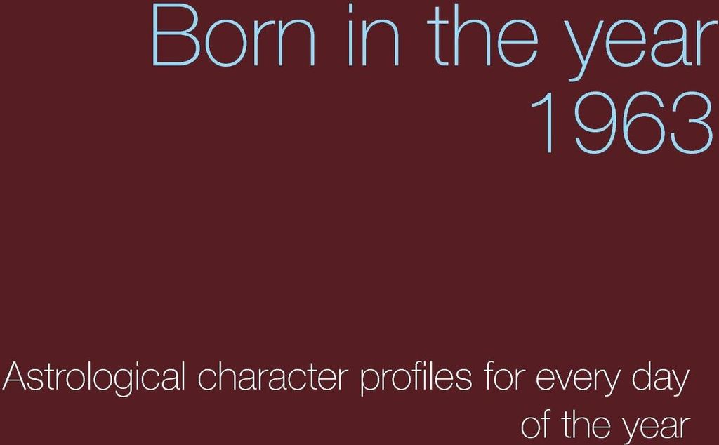 Born in the year 1963