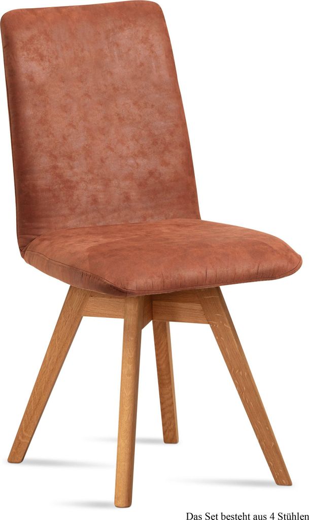 Esszimmerstuhl drehbar (4er-Set) Donni 47x92x60 Eiche geölt/Cognac