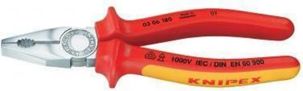 Pince combinée Knipex 180mm isolée VDE avec tranchants de précision