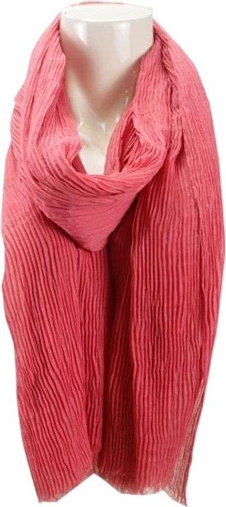Damenschal Sommer » leichter Damen Faltenschal » Sommerschal 180 x 95 cm » weich & dünn: Rot Farbe: Rot