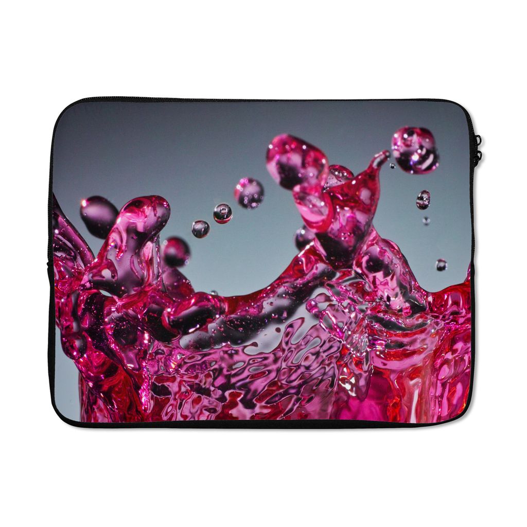 MuchoWow Laptop Hülle 17 Zoll Laptoptasche Wasser - Abstrakt - Rosa - Tropfen - Zipper - Schutzabdeckung