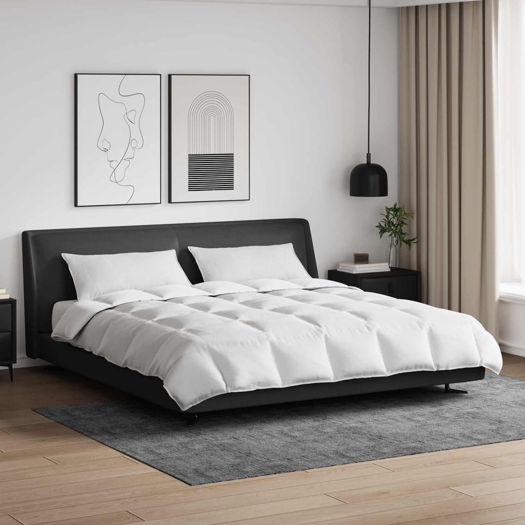HOMMIE Bettdecken Set Moderne für Schlafzimmer - Bettzeug-Set - mit Kissen 3 pcs Weiß Daunenfeder DE650168 - Bettwäschen