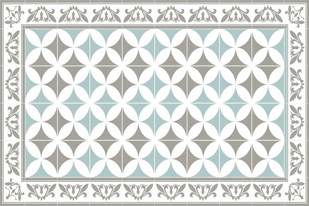 Terrace Rug Resistant Vinyl bedruckte portugiesische Fliesen 80x120