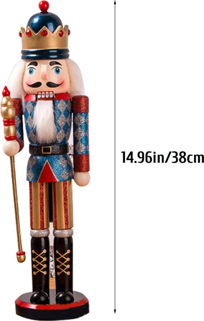 Nussknacker Soldat Ornamente 38cm Nussknacker Figur hölzerne Ornamente für Haus Weihnachten Party Dekoration Neujahr Geschenke für Kinder