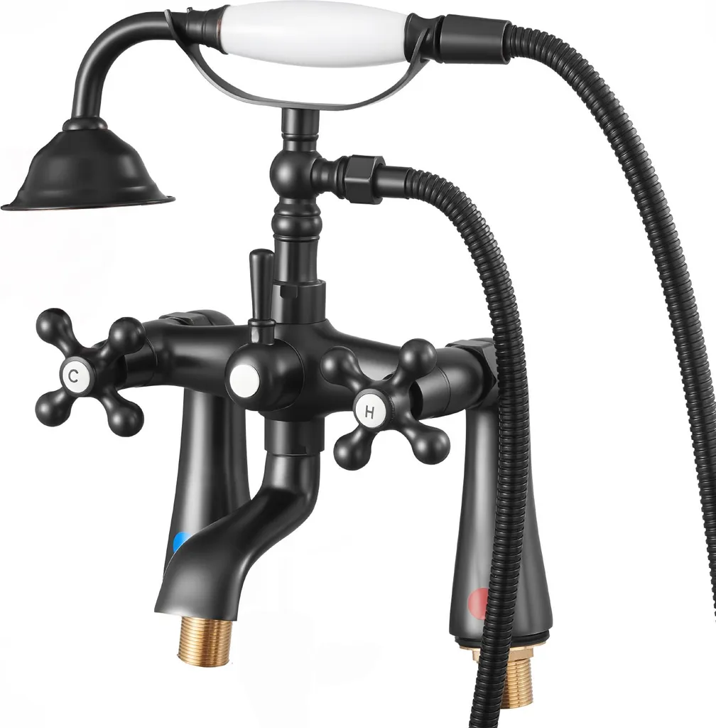 Robinet de baignoire VEVOR avec douchette téléphone en bronze huilé 1,5m
