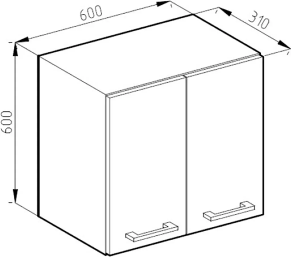 Vicco Pensile universale R-Line, 60 x 60 cm con porte, Antracite lucido/Bianco - 3