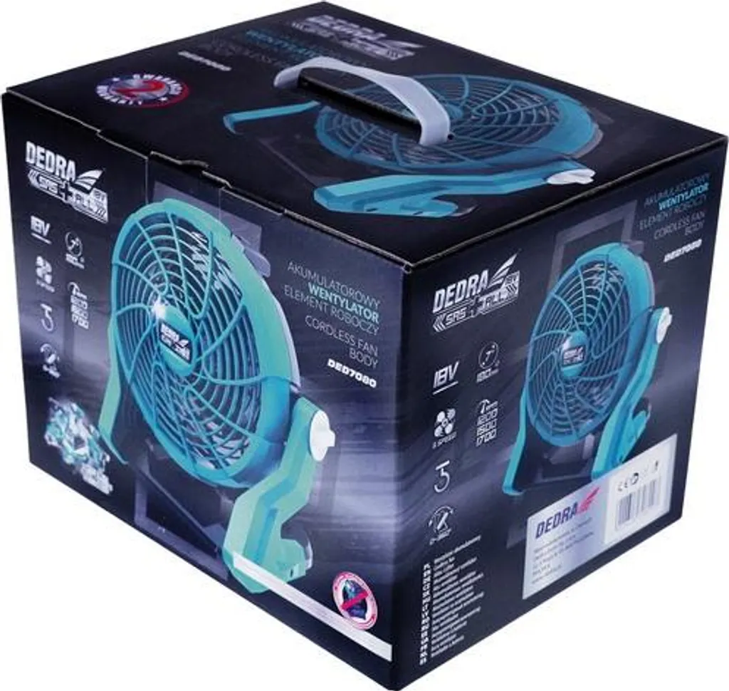 Ventilateur Sans Fil 7" 18V Dedra Sas+All Ded7080 - Compact et Puissant - 2