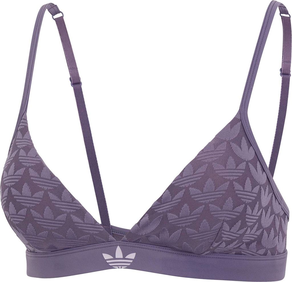 Adidas Originals Damen Triangel-BH Microterrot Signature Pattern violet - Größe M