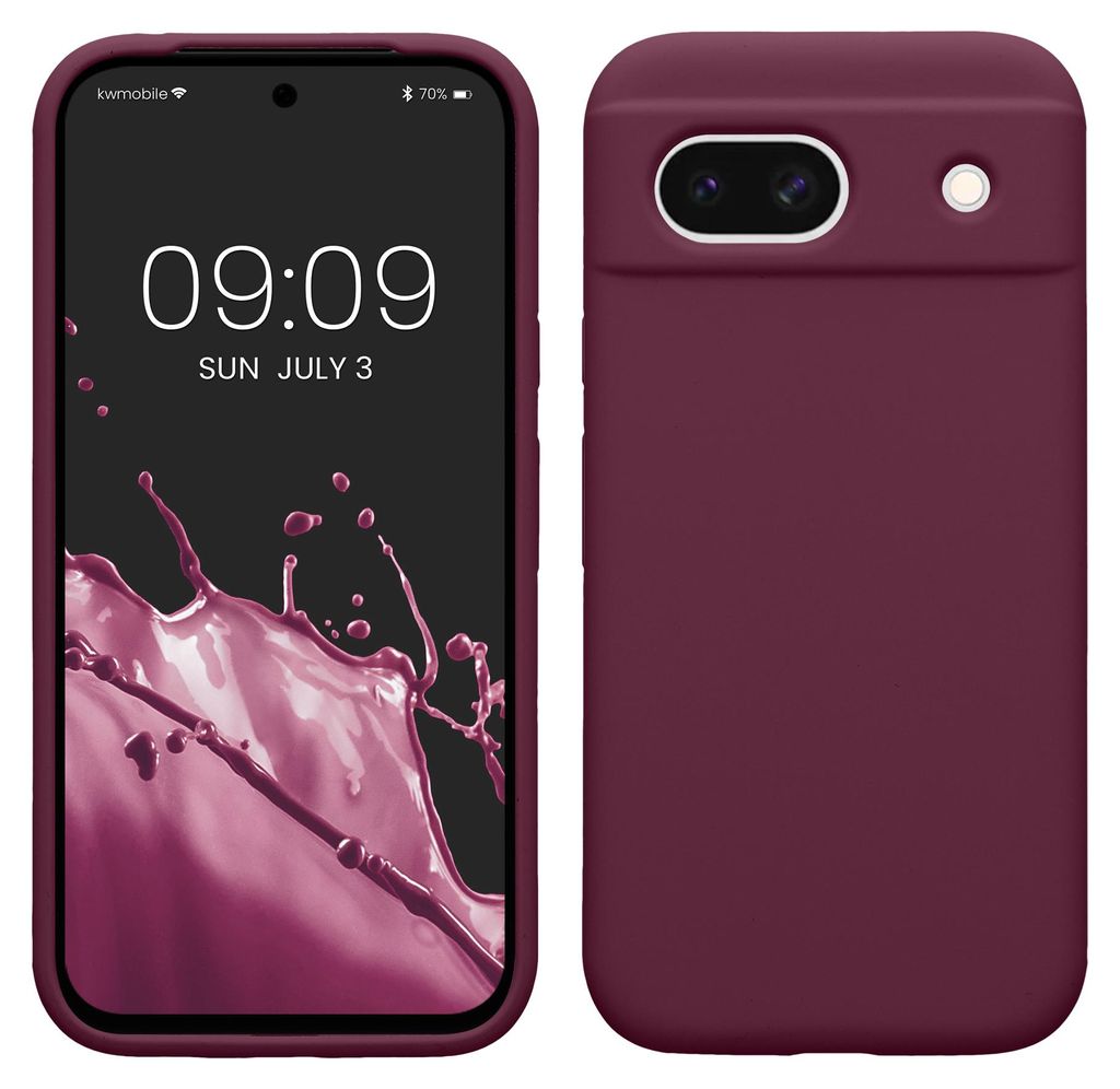 kwmobile Handyhülle für Google Pixel 8a Hülle, für Pixel 8a Case - Hülle Silikon - kabelloses Laden - Magenta Lila