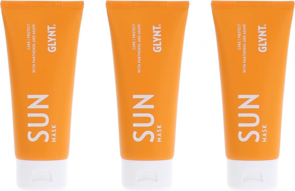 Glynt Sun Mask 3 x 100 ml für Sonnenstrapaziertes Haar Set Produktbild 