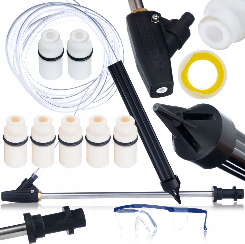 Sandstrahl-Set für Kärcher K5–K7 – 7 Düsen (5 verstärkte), Schlauch & Schutzbrille | Profi-Zubehör für Hochdruckreiniger